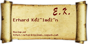 Erhard Kálmán névjegykártya